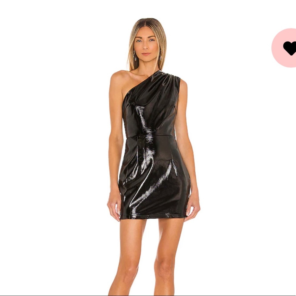 Black leather dress